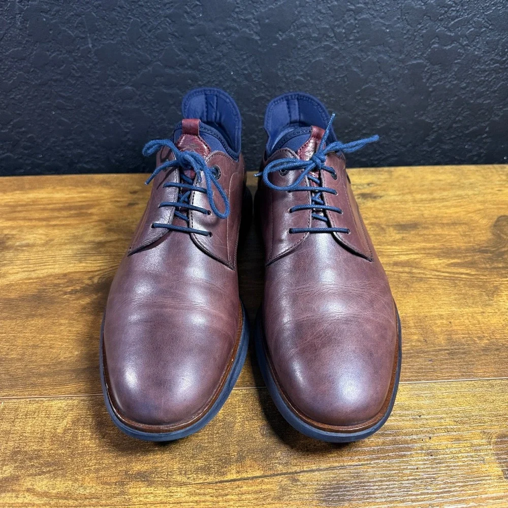 Fluchos F1344 Brown Leather Comfort Derby Shoes Mens Size 43 EU 10 US